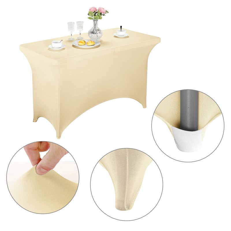 LZY Spandex Fitted Stretch Table Cover for 4ft or 6ft or 8ft Folding Table, Rectangular Cocktail Tablecloth, Perfect for Party or Banquet - Image 3